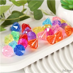 Декоративные камни 100 г цветные / XM-32 /уп 200/ пластик