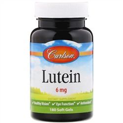 Carlson Labs, лютеин, 6 мг, 180 мягких таблеток