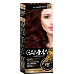 GAMMA PERFECT COLOR Стойкая крем-краска для волос тон 6.5 Сочный гранат с окис.кремом 6% 50 мл