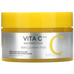 Missha, Vita C Plus Ascorbic Acid, Skin Clearing Pads, 60 Pads