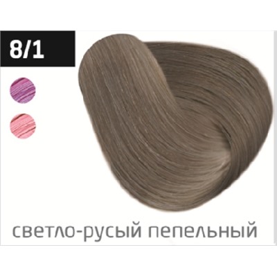 OLLIN COLOR  8/1 светло-русый пепельный 60мл Перманентная крем-краска для волос