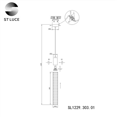 SL1229.303.01 Подвес ST-Luce Латунь/Прозрачный GU10 1*5W