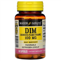 Mason Natural, DIM, дииндолилметан, 100 мг, 60 капсул