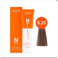 OLLIN "N-JOY" 8/35 - светло-русый золотисто-махагоновый, перманентная крем-краска для волос 100мл