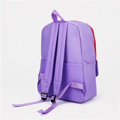 Рюкзак на молнии, наружный карман, набор шопер, сумка, цвет сиреневый