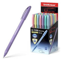 Ручка шариковая U-109 Pastel Stick Grip Ultra Glide Technology синяя 1.0мм 58111 Erich Krause
