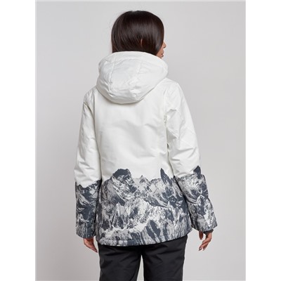 Горнолыжная куртка женская зимняя белого цвета 31Bl
