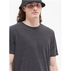 Базовая футболка с круглым вырезом горловины Темно-серый меланж