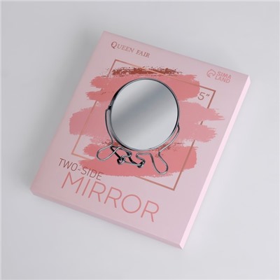Зеркало настольное - подвесное «Круг», двустороннее, с увеличением, d зеркальной поверхности 11,5 см, цвет МИКС
