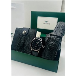 Подарочный набор для мужчины ремень, часы, кошелек + коробка #21134342