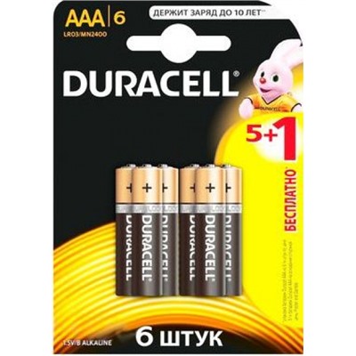 Элемент питания LR03 DURACELL 6BL