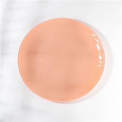 Тарелка «Айвори», стеклянная, d=28 см, цвет коралловый