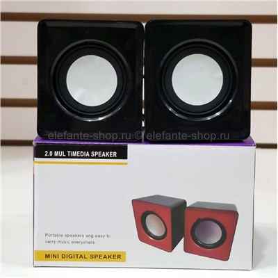 Компьютерные колонки Mini Digital Speaker 2.0 Multimedia Black Ring (15)