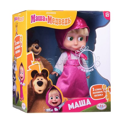 Кукла Маша "Маша и медведь" 15см, (озвуч., + Мишка) в коробке