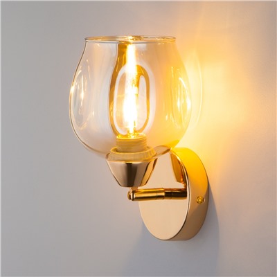 Настенный светильник со стеклянным плафоном 30164/1 золото