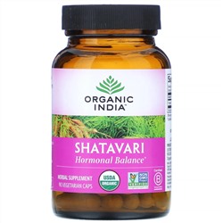Organic India, шатавари, 90 вегетарианских капсул