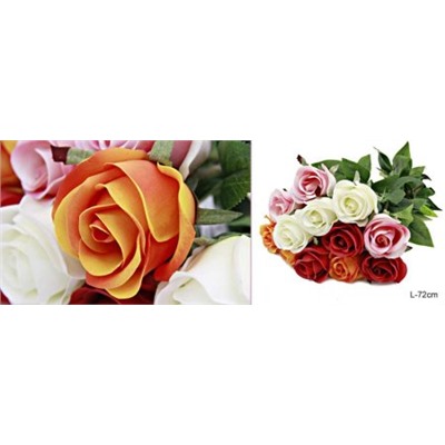 Цветок искусственный Роза 72см / JY0680 /уп 30/360/ латекс+