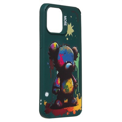 Чехол-накладка - SC335 для "Apple iPhone 12 Pro Max"  (медведь) (dark green) (227079)
