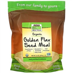 Now Foods, Real Food, органические золотые семена льна, 624 г (22 фунта)