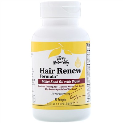 Terry Naturally, Terry Naturally, Hair Renew Formula, формула восстановления волос, 60 желатиновых капсул