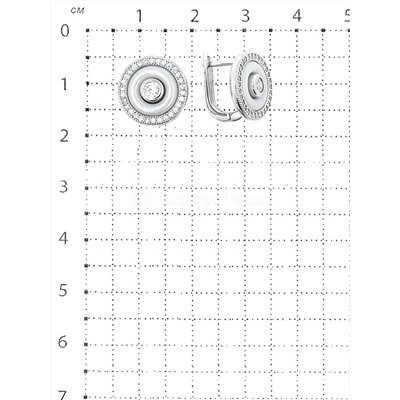 Серьги из родированного серебра с куб.цирконием и керамикой 925 пробы CTX-E016-14