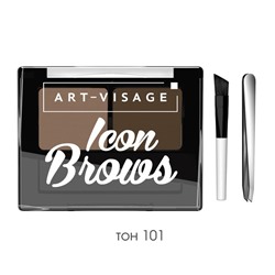 Двойные тени для бровей Art-Visage Icon Brows, тон 101 шатен, 3,6 г