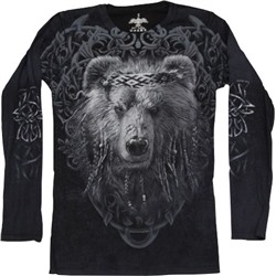 Мужская футболка с длинным рукавом Медведь мудрый KPT 223