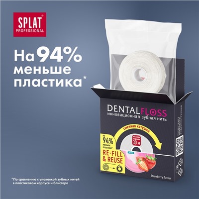 Зубная нить Splat DentalFloss с ароматом Клубники, 30 м