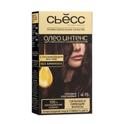 Краска для волос Сьесс Oleo Intense, тон 4-15, ореховый каштановый