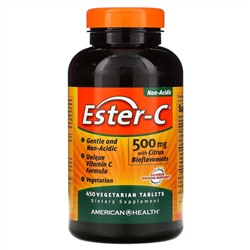 American Health, Ester-C с цитрусовыми биофлавоноидами, 500 мг, 450 вегетарианских таблеток