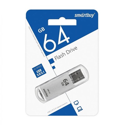 Флэш накопитель USB 64 Гб Smart Buy V-Cut 3.0 (grey)