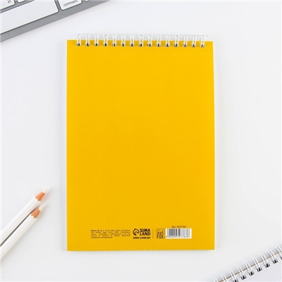 Блокнот «Желтый» , формат А5, 40 листов, картонная обложка мягкая