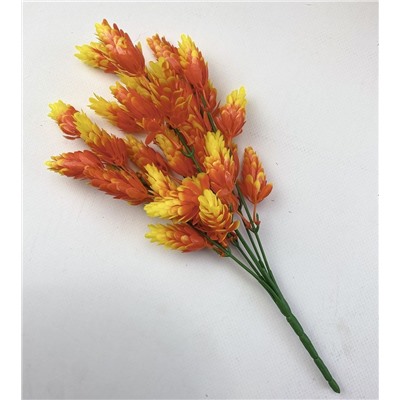 Хмель, оранжевое декоративное растение 7 веточек 35см, пластик