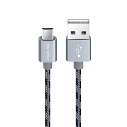 Кабель USB - micro USB Borofone BX24 Ring  100см 2,4A  (metal grey)