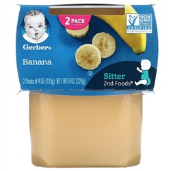 Gerber, Banana, Sitter, 2 Pack, 4 oz (113 g) Each