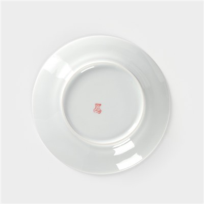 Тарелка фарфоровая «Сирень», d=17 см, белая