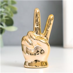 Сувенир керамика "Рука - Мир" золото 4х2,7х7,5 см
