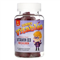 Vitables, жевательный витамин D3 для детей, клубничный вкус, 60 вегетарианских жевательных конфет