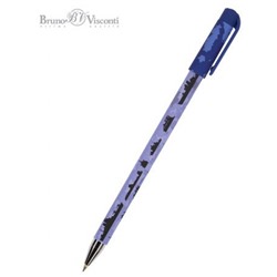 Ручка шариковая 0.5 мм "HappyWrite.Военный паттерн. Корабли" синяя 20-0215/31 Bruno Visconti