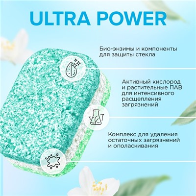 Таблетки для посудомоечных машин Synergetic Ultra power, бесфосфатные,биоразлагаемые, 100 шт