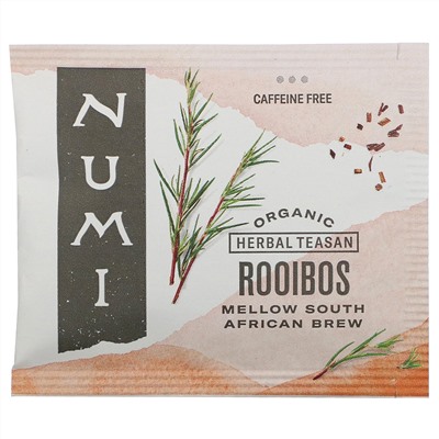 Numi Tea, Organic Herbal Teasan, Rooibos, Caffeine Free, 18 Tea Bags, 1.52 oz (43.2 g)