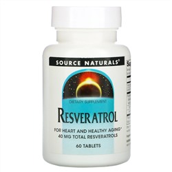 Source Naturals, Resveratrol, 40 mg, 60 Tablets