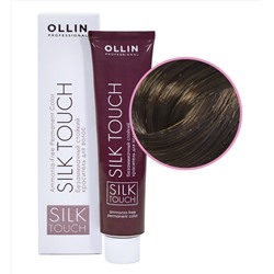 OLLIN SILK TOUCH 5/71 светлый шатен коричнево-пепельн. 60мл Безаммиачный стойкий краситель для волос