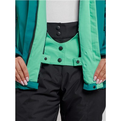 Горнолыжный костюм женский зимний темно-зеленого цвета 02305TZ