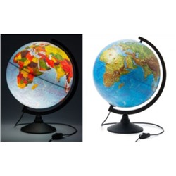 Глобус 32 см физико-политический Рельефный с подсветкой Классик К013200223 Globen