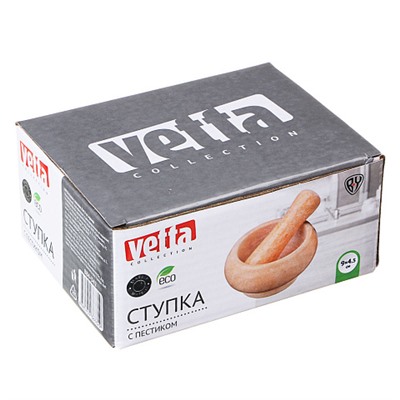 VETTA Ступка с пестиком, 9x4,5см, мрамор, 4 цвета