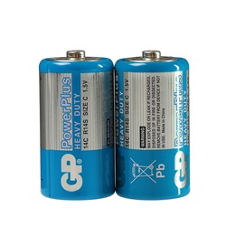 Батарейка солевая GP PowerPlus Heavy Duty, C, R14-2S, 1.5В, спайка, 2 шт.