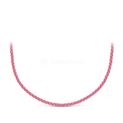Шнурок текстильный плетеный с элементами из родированного серебра (розовый) Ш-01р-1