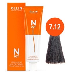 OLLIN "N-JOY" 7/12 - русый пепельно-фиолетовый, перманентная крем-краска для волос 100мл