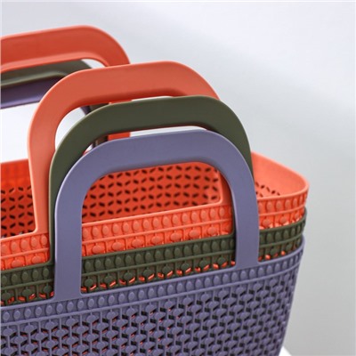 Корзина - сумка для хранения «Лукошко», пластик, 29×15×24,5 см, цвет МИКС